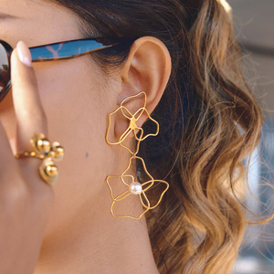 Pendientes Artesanales de Acero Inoxidable al por Mayor, Pendientes Colgantes Artesanales, Joyería Bohemia Chic para Mujer - Product Image 1