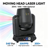 Projecteur laser à tête mobile mini 15W à faisceau, haute puissance, RGB, animation, ILDA DMX IP33 Ra90, pour spectacle scénique, directement de l'usine