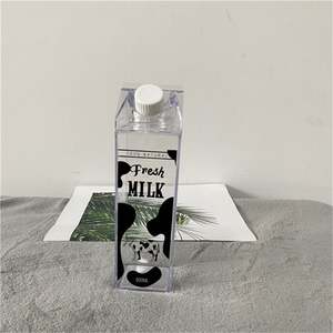 Bouteille en carton de lait transparente personnalisée de 500 ml, sans BPA, en plastique transparent, avec couvercle carré, pour boire directement, voyage, CE, unisexe, moderne - Product Image 6