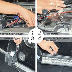 Harness Kabel Saklar Lampu Kerja LED Kendaraan 12V 40A 3M Satu-ke-Satu Lampu Kabut Tembaga Isolasi PVC Otomotif - Product Image 4