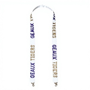 Sangles de sac brodées à la main en perles de rocaille Geaux Tigers, accessoires de mode avec forme et design personnalisés pour les fêtes - Product Image 1