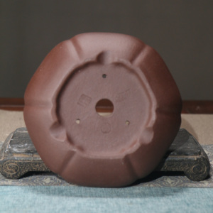 Pot à bonsaï en argile violette, forme octogonale en forme de pétale, petit pot d'intérieur, style zen chinois - Product Image 2