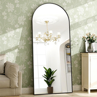Miroir mural arqué sur pied, grand format, en alliage d'aluminium moderne, pour la décoration de la maison