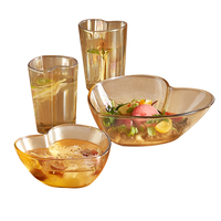 Luxe hartvormige schaal van hoog borosilicaatglas voor fruitsalade, ovenbakken, brood, magnetronbestendig, keukenkookpot