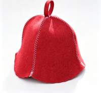 Chapeau en feutre de laine pour sauna avec boucle de suspension, chapeau pratique pour banya, accessoire de sauna pour la vente en gros