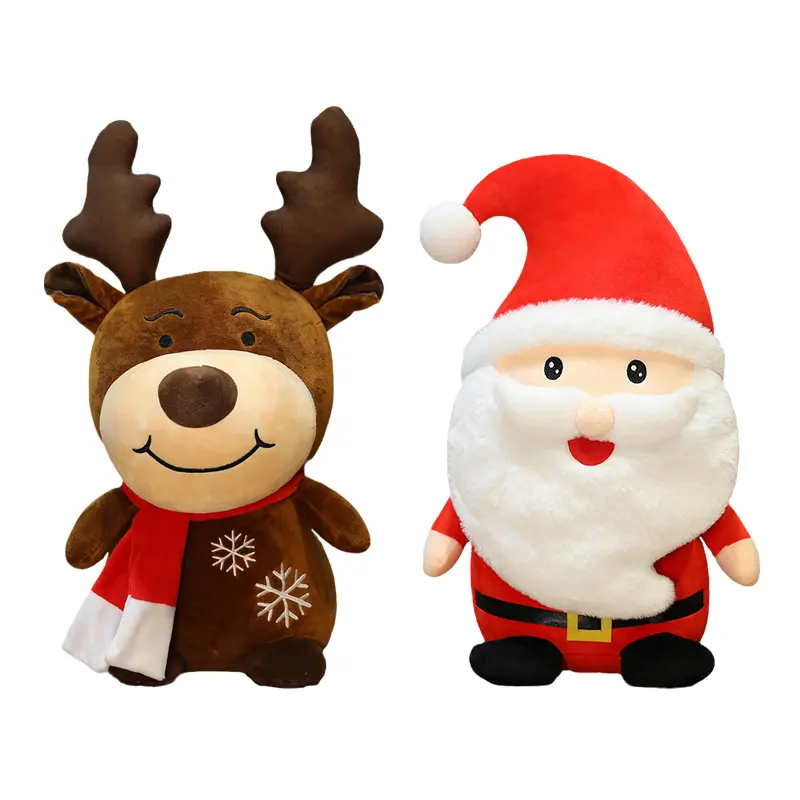 Noël en peluche jouet père noël poupée oreiller mignon wapiti réveillon de noël enfants poupée décoration poupée en peluche jouet