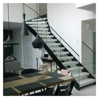 Escalier droit en aluminium et bois Alucasa, moderne, pour petits espaces intérieurs