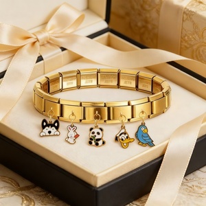 Colgante Italiano al por Mayor, de Acero Inoxidable que no se Deslustra, Serie de Animales (Perro, Conejo, Panda, Insecto), Joyería para Mujer, Regalo, DIY, Fiesta - Product Image 3