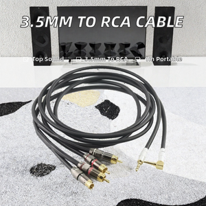 Câble répartiteur en Y de haute qualité 1m PVC 3,5 mm Jack stéréo TRS vers 2*<span class=keywords><strong>RCA</strong></span> pour HDTV, projecteur de voiture, lecteur DVD - Product Image 2