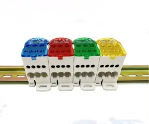 UKK Series Single Pole Terminal Junction Box 80A~500A Power Distribution Terminal Block Brass Din Rail UKK Terminal Blocks