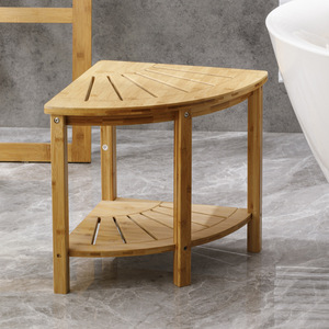 <b>Bamboo</b> Corner Bath <b>Stool</b> 40x40x42 Cm Non Slip Shelf For Bathroom Elderly Pregnant Women - Product Image 1
