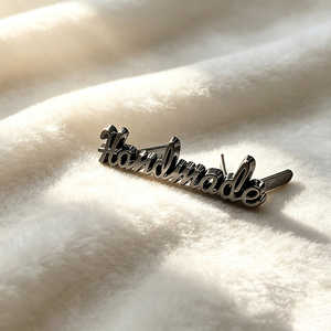 High Quality Custom Metal Brand <b>Labels</b> Own Design Sew-on Metal Logo Tags Private <b>Name</b> Metal Plates for Clothing & Bags - Product Image 3