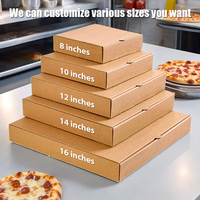 Boîtes à pizza personnalisées de qualité alimentaire, pliables, à emporter, en carton ondulé kraft, avec logo