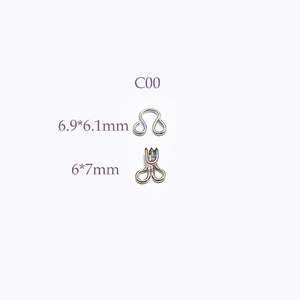 Fermeture à crochet et œillet en acier haute résistance C00, crochet métallique pour collier, idéal pour robes de mariée et accessoires de costumes de scène - Product Image 1