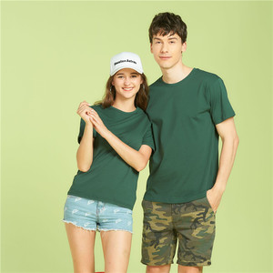 เสื้อยืดแขนสั้นคอกลมสีล้วนสำหรับผู้ชายและผู้หญิงเสื้อยืดผ้าฝ้าย100% 210 GSM ออกแบบโลโก้ได้ตามที่ต้องการ - Product Image 6