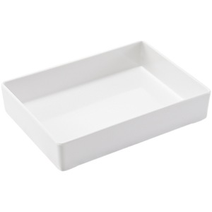 Assiette rectangulaire en mélamine bicolore empilable pour la restauration hôtelière et les réceptions - Product Image 3