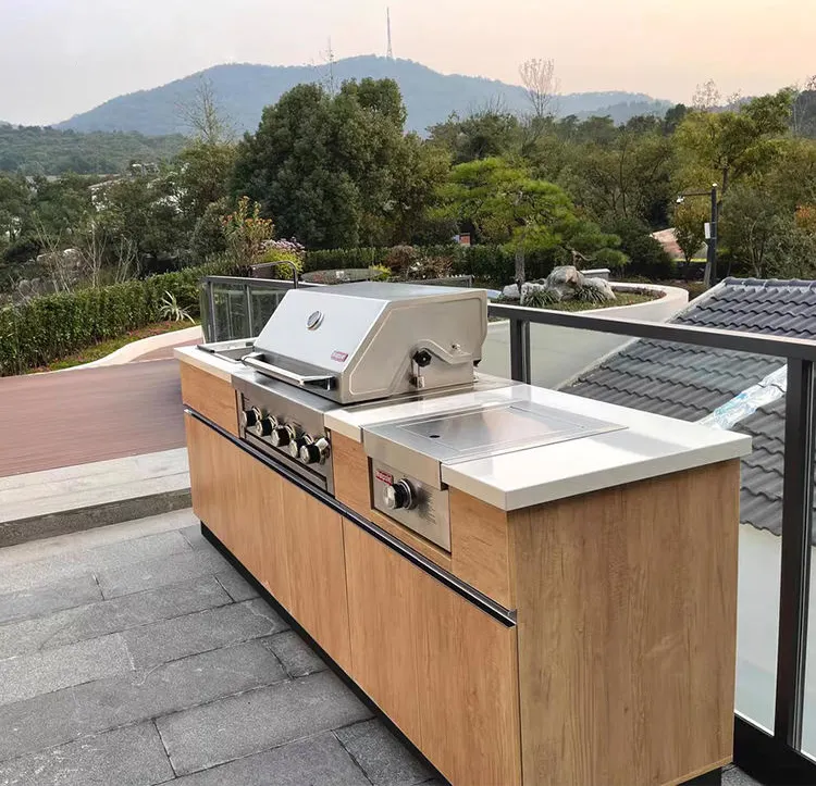 Nueva Parrilla de barbacoa para acampar barbacoa cocina al aire libre conjunto gabinetes de cocina al aire libre Isla de barbacoa