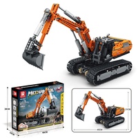Bloc de construction technique BLOCKMOC, modèle de construction d'excavatrice RC, jouet éducatif à assembler, échelle 1:72, puzzle électronique en ABS