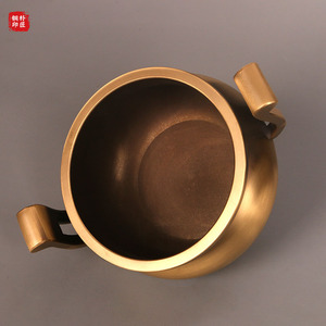 Quemador de incienso grande de cobre puro estilo Xuande, soporte para varillas de incienso, quemador de incienso de sándalo y latón, adecuado para uso doméstico. - Product Image 3