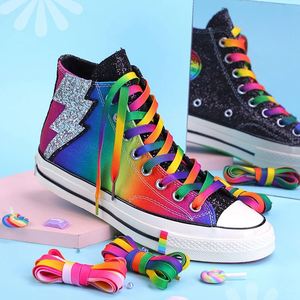 Cordones Planos de Poliéster Coloridos con Diseño de Arcoíris, 9 Colores con Degradado Impreso para Zapatos Deportivos Casuales - Product Image 2