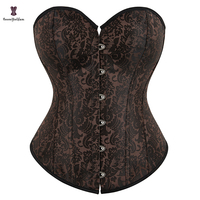 Corset brocart victorien Halloween pour femme, 36 cm (dos) x 22 cm (hanches), avec 6 broches, grande taille, écoresponsable