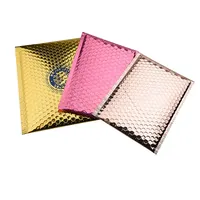 공장 도매 사용자 정의 인쇄 핑크 컬러 플라스틱 버블 메일 링 가방 패딩 봉투/금속 폴리 버블 메일러