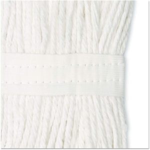 Boardwalk 2020CCT Cut-End Wet <b>Mop</b> Head White Cotton <b>Microfiber</b> Manual Wrapping Home Use 20/12/Carton - Product Image 2