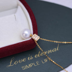 Collar con Colgante de Perla Redonda de Agua Dulce Blanca de 11-12 mm, Estilo Edison, Luz Intensa con Pequeños Defectos, Collar de Plata S925 - Product Image 3