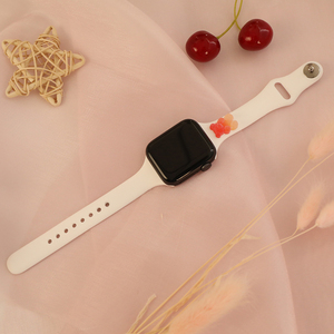 Correa de Silicona para Reloj <span class=keywords><strong>Apple</strong></span> de 45mm 42mm 49mm, Correa Deportiva de Goma con Liberación Rápida y Dijes 3D - Product Image 4