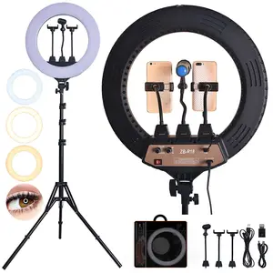 Hot Selling FOSOTO ZB-R18 18 inch 60W Photographic lighting Led Video Light Selfie ring light with Stand For Tiktok Makeup