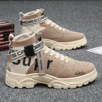 Bottes mi-mollet pour homme en toile, semelle extérieure en caoutchouc antidérapante, respirantes, légères, à fermeture à boucle, pour le travail en extérieur – Collection Automne