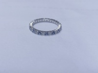 Cincin Batu Permata Safir Wanita Lapis Rhodium Desain Klasik Perak 925 Berkualitas Tinggi Latar Belakang Putih
