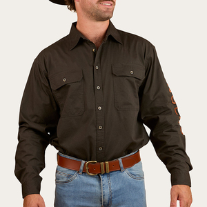 Cao đồ họa Cowgirl ngọc trai Snaps Áo sơ mi phương Tây logo phong cách flannel phong cách cao bồi nút lên áo - Product Image 1