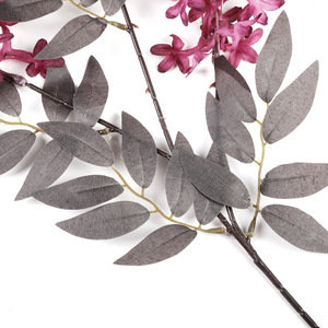 E07233 venta al por mayor boda hogar colgante pared crema azul plantas imitación Lila flor vid artificial mezereon guirnalda - Product Image 4