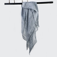 Hijab en rayonne texturée d'Australie Écharpe en coton et lin Teinture sale Hijab et écharpe à franges en viscose et rayonne froissés légers et doux