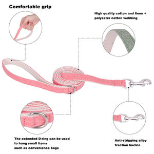 Klassisches umwelt freundliches gepolstertes Hunde halsband und Leinen-Set Neuestes organisches recyceltes nachhaltiges Hanf-Hunde halsband 6 Farben auf Lager - Product Image 2