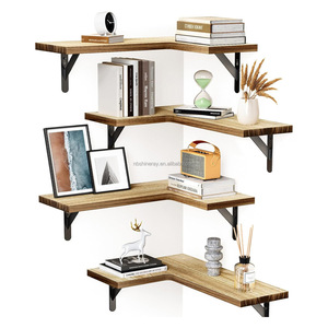 4 Tier lưu trữ tường giá L hình dạng treo tường nổi kệ trang trí nội thất kệ gỗ góc kệ cho nhà bếp - Product Image 3