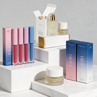 Boîte en carton pliable écologique pour emballage de cosmétiques, maquillage, gloss à lèvres, soins de la peau, avec impression de logo personnalisée en bronze