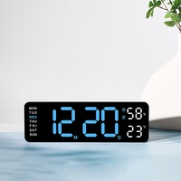 Nouvelle Arrivée Horloge de Table Numérique LED 9 Pouces avec Affichage Calendrier et Alarme, Style Nordique pour Salon