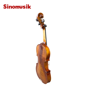 Sinomusik marca Venta caliente buena calidad precio <span class=keywords><strong>barato</strong></span> brillante amarillo marrón llama Arce tallado abeto sólido violín HV01D - Product Image 4