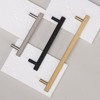Poignée de tiroir moderne nordique de luxe léger en cuivre pur, noire, à double trou, moletée en laiton, pour armoire, meubles, cuisine, chambre