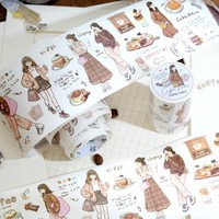 Autocollants décoratifs adhésifs en PET style coréen pour journal artistique DIY, 4 modèles, cadeau et artisanat