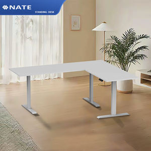 Meja Kerja Bentuk L, Meja Elektrik Pengatur Tinggi, Meja Duduk-Berdiri, Furnitur Kantor CEO, Rangka Meja Berdiri untuk Staf - Product Image 1