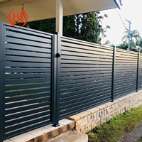 Panneaux de clôture en aluminium durable Persiennes à lamelles verticales carrées Clôture Poteaux de clôture de jardin