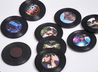 Imán de Refrigerador con Foto Personalizada en Forma de Disco de Vinilo NFC, Imán de CD Negro, Toque para Reproducir Canción, Regalo Personalizado para Amantes de la Música