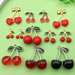 Producto de Comercio Exterior Más Vendido, Llavero de Resina de Color Sólido con Efecto Goteo de Aceite, Llavero de Metal con Perla de Cereza Roja, Accesorio para Llavero - Product Image 6