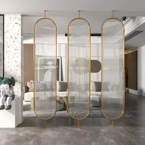 Customized Nordic Light Luxury Household Entrance Living Room Barrier Wall Tempered Rainbow Glass Screen