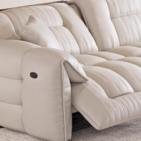 Canapé d'angle électrique inclinable en cuir bouclé Cloud avec ottoman pour salon, maison, appartement