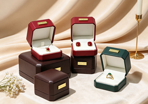 Juego de Cajas de Joyería Hechas a Mano de Alta Gama, Cierre Magnético, Forro de Terciopelo, Base Rígida, Forma Octogonal con Esquinas Recortadas, Multicolor - Product Image 2