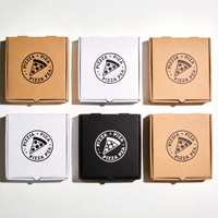 Boîte d'emballage pour pizza en carton kraft ondulé de qualité alimentaire, avec impression personnalisée du logo, vente en gros